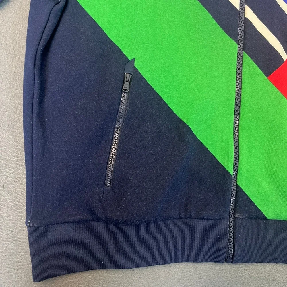Polo Ralph Lauren Mens Large US Open Big Pony Colorblock Zip‎ Track Jacket Flag